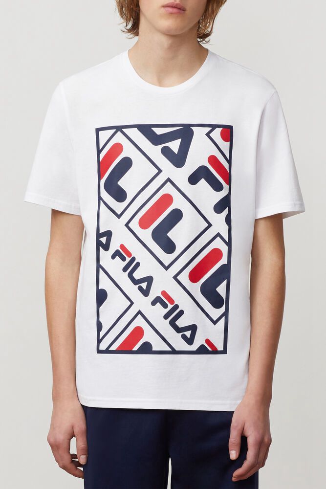 Fila T-Shirt Herre Hvide Adao Graphic VWS-537604